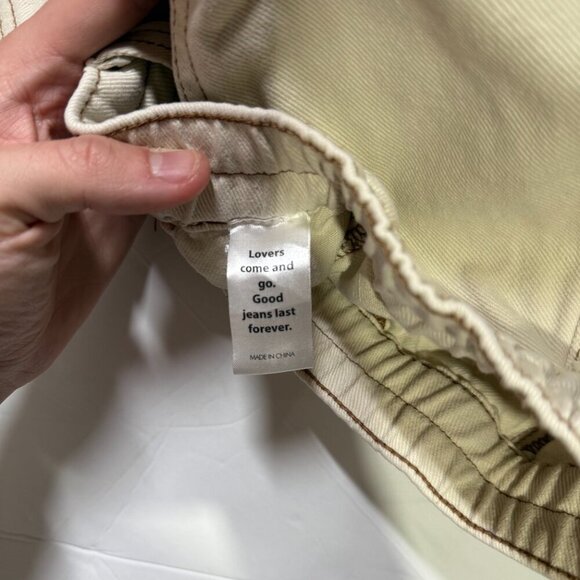 PacSun Utility Cargo Baggy Pants in Bone with Brown Trim Size Small Carpenter - Picture 13 of 15